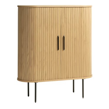 Cabinet Nola, natural color, metal/oak veneer/MDF, H118x100x40cm