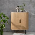Cabinet Nola, natural color, metal/oak veneer/MDF, H118x100x40cm