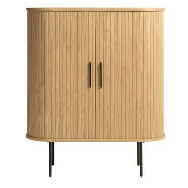 Cabinet Nola, natural color, metal/oak veneer/MDF, H118x100x40cm