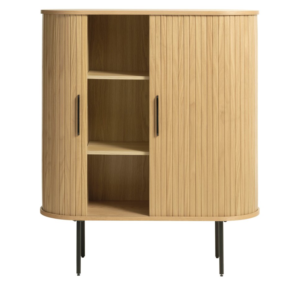 Cabinet Nola, natural color, metal/oak veneer/MDF, H118x100x40cm