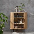 Cabinet Nola, natural color, metal/oak veneer/MDF, H118x100x40cm
