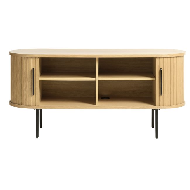 TV table Nola, natural color, metal/oak veneer/MDF, H56x120x40cm