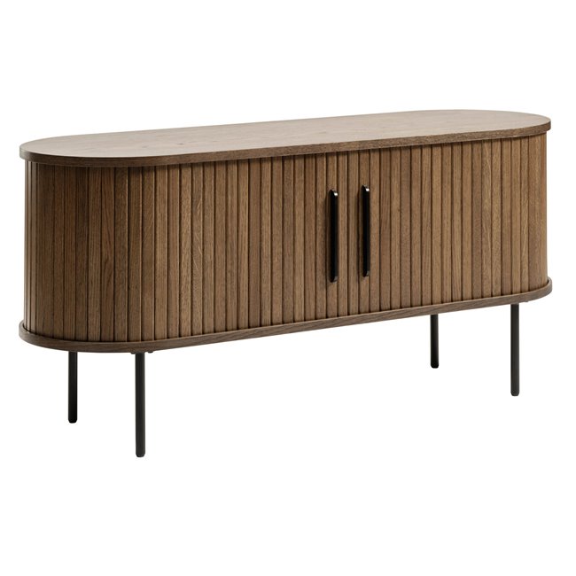 TV table Nola, smoked oak color, metal/oak veneer/MDF, H56x120x40cm