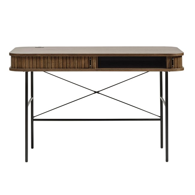 Desk Nola, metal/smoked oak veneer/MDF, H75x120x60cm