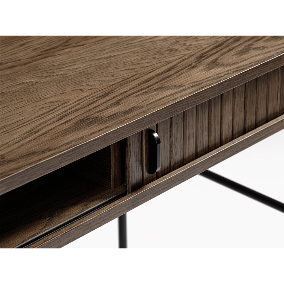 Desk Nola, metal/smoked oak veneer/MDF, H75x120x60cm
