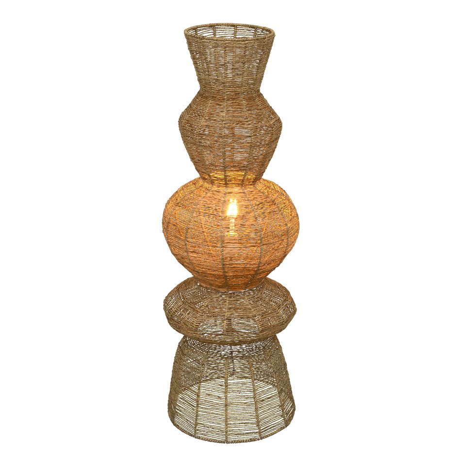 Floor lamp TITUS NAT, jute lampshade, H109cm, D37cm, E27 40W(MAX)