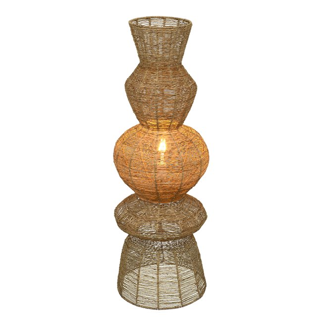 Floor lamp TITUS NAT, jute lampshade, H109cm, D37cm, E27 40W(MAX)