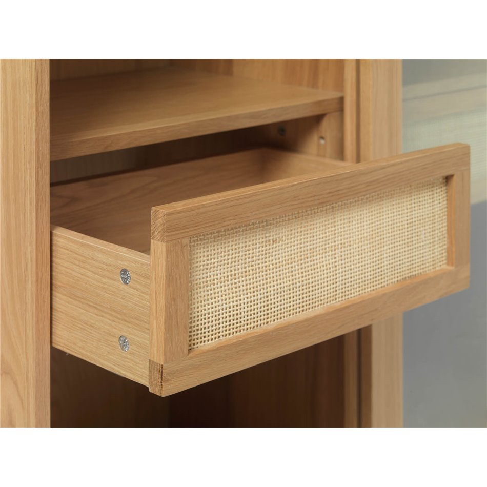 Витрина Ubarali, натурального цвета, шпон дуба/MDF/стекло, H160x110x40см