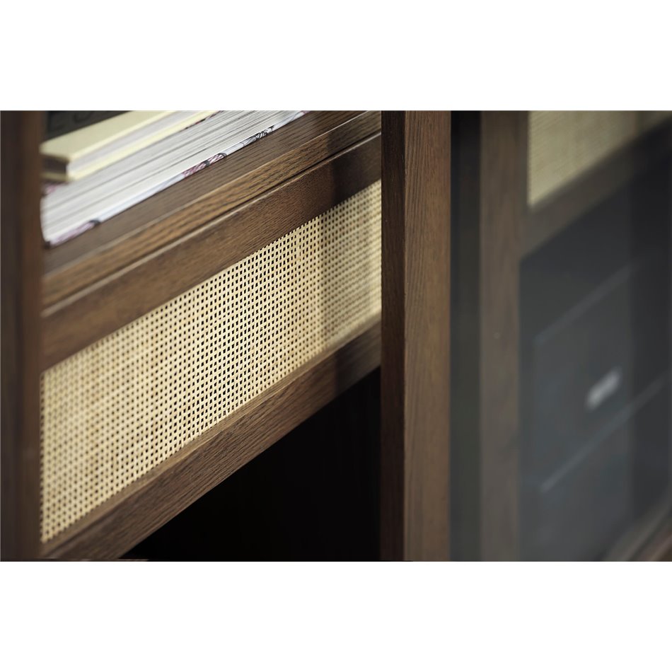 Витрина Ubarali, темно-тонированная дуба/MDF/стекло, H160x110x40см