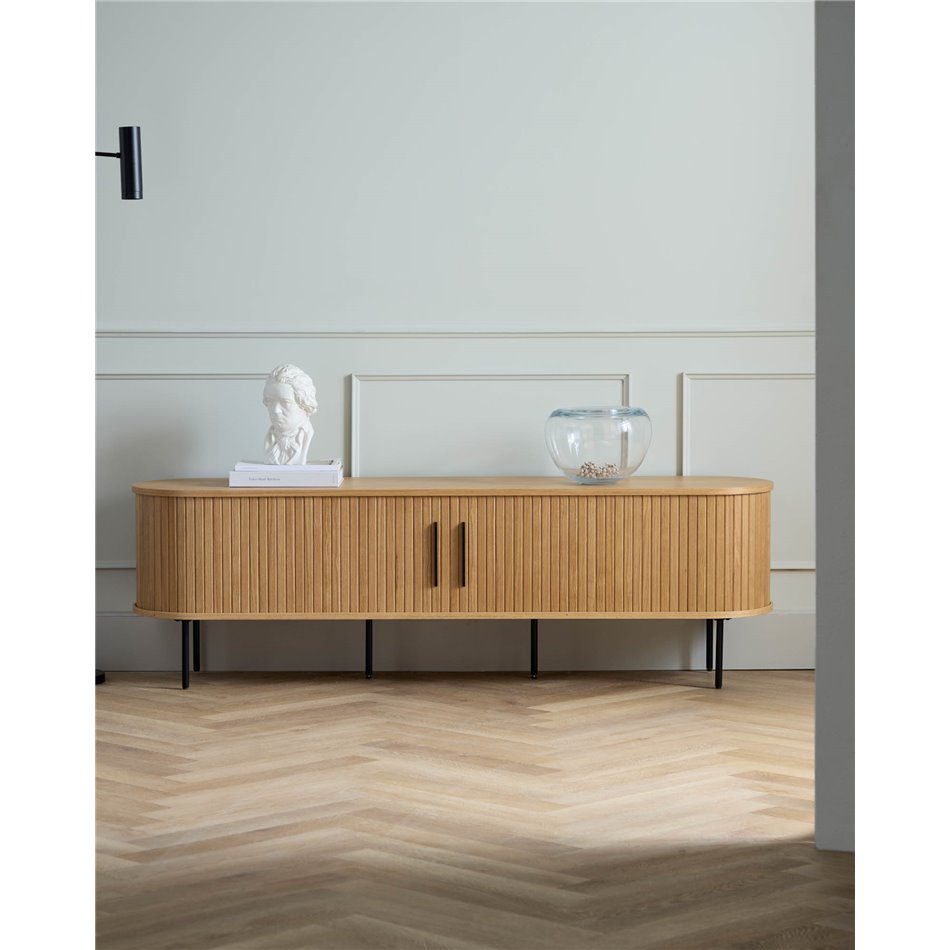 TV-laud Nola, naturaalne värv, metall/tammespoon/MDF, H55.5x180x40cm