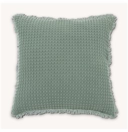 Decorative cushion Waffle Widdy, blue-gray, 45x45cm