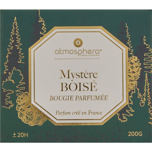 Candle in glass jar Elisa Bois, 200g, H8.3cm, D9.1cm