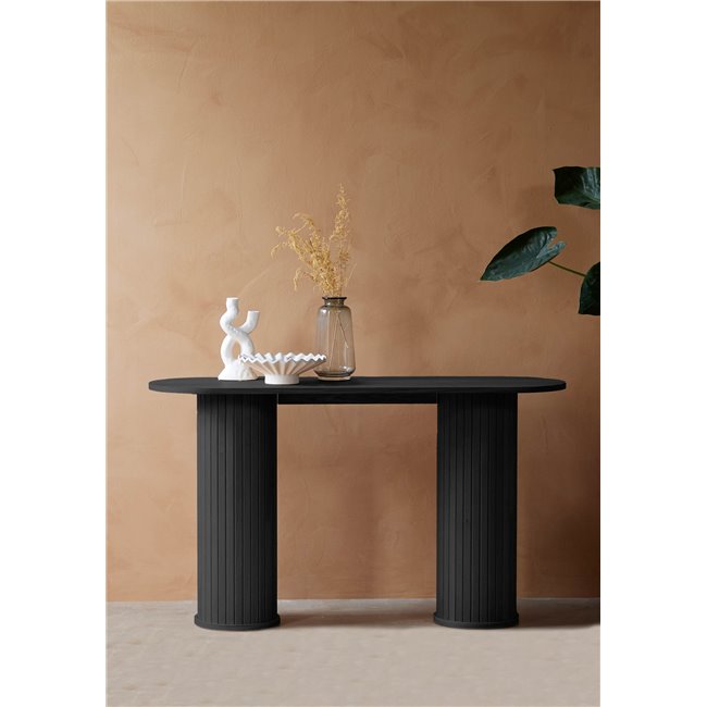 Консоль Nola, черная, шпон дуба/MDF, H75х130х40см