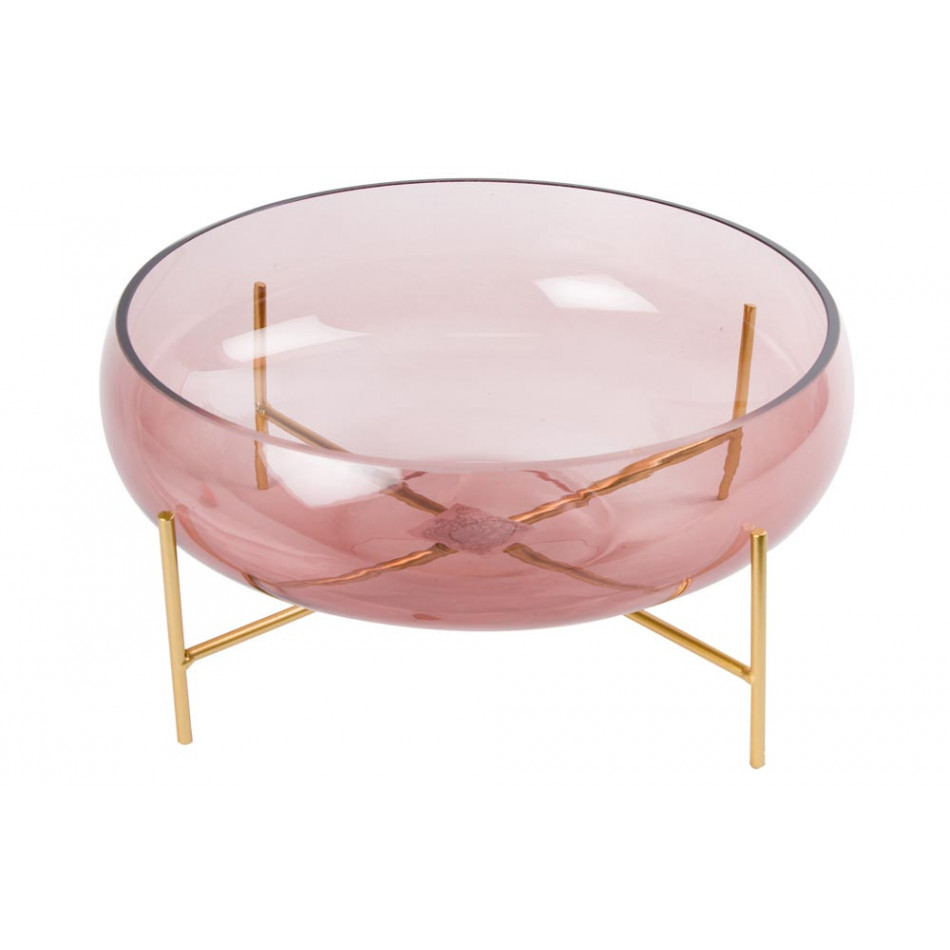 Decorative bowl  Izana, glass, H15cm D30cm