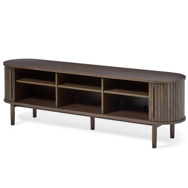 TV table Umeta, espresso color, MDF/oak veneer, H55.5x180x40cm