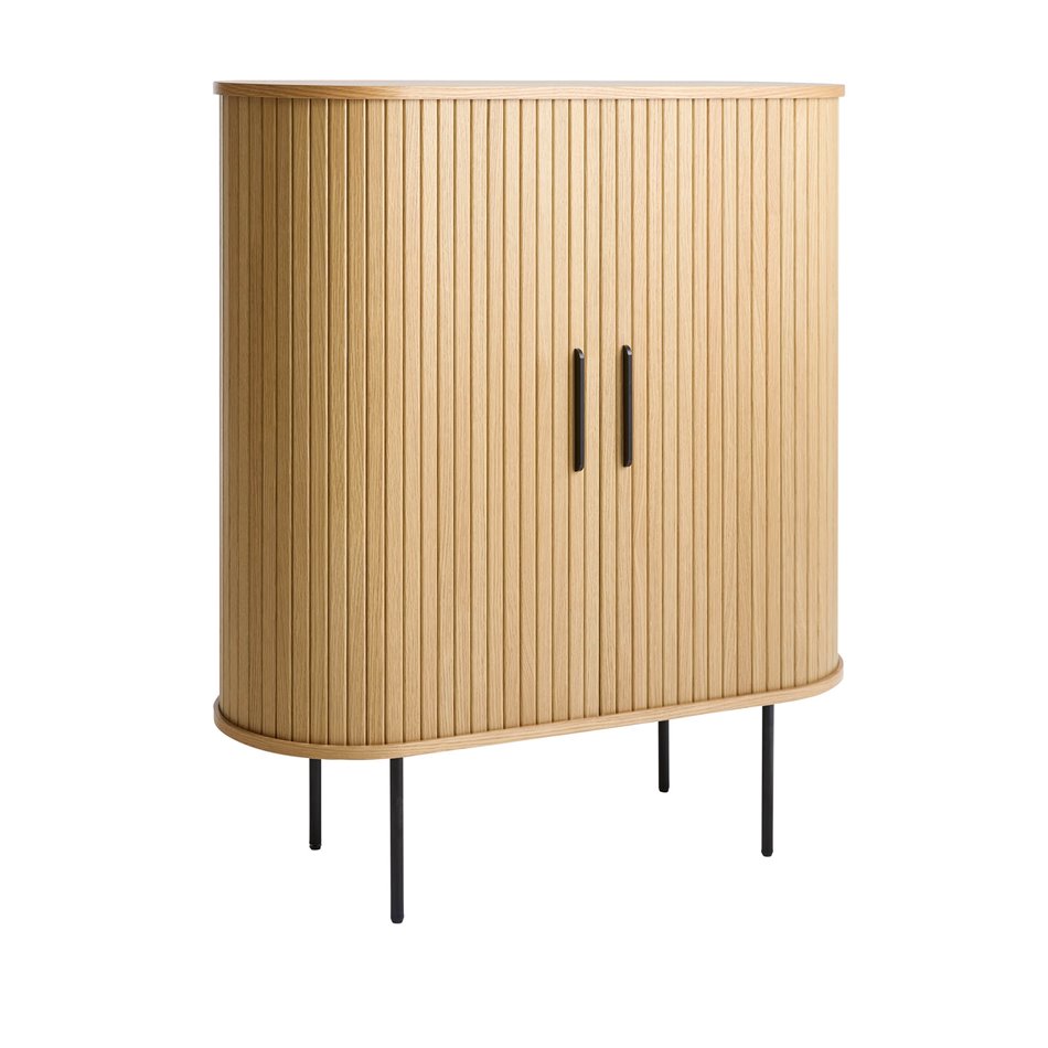 Шкаф Nola, натурального цвета, металл/дубовый шпон/MDF, H118х100х40см