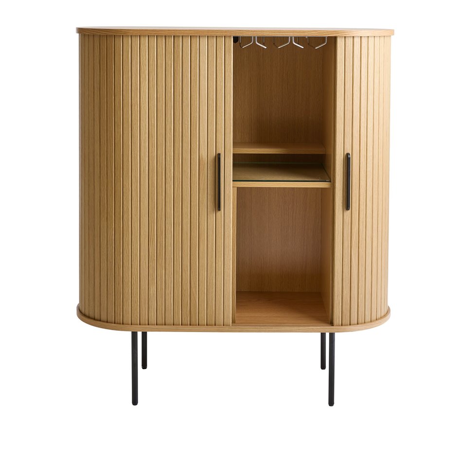 Шкаф Nola, натурального цвета, металл/дубовый шпон/MDF, H118х100х40см