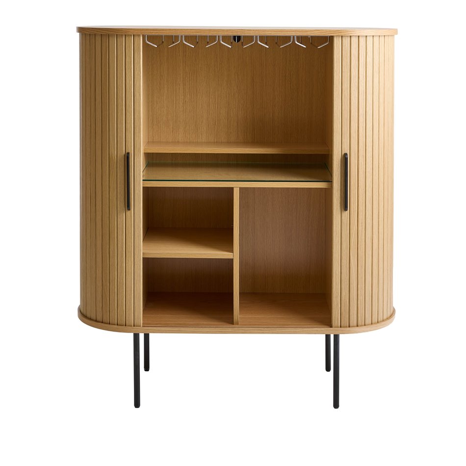 Шкаф Nola, натурального цвета, металл/дубовый шпон/MDF, H118х100х40см