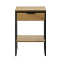 Külglaud Uncesura, naturaalne värv/must, MDF/metall, H60x40x30cm