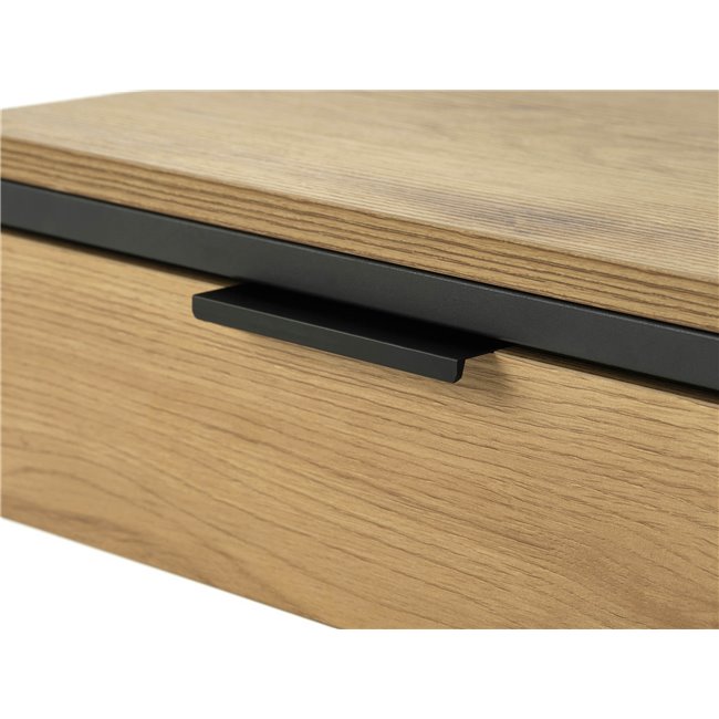 Külglaud Uncesura, naturaalne värv/must, MDF/metall, H60x40x30cm