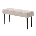 Bench Unanzak, beige/black, steel/polyester, H48x100x36cm, seat height 48cm