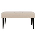 Bench Unanzak, beige/black, steel/polyester, H48x100x36cm, seat height 48cm