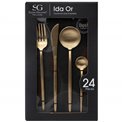 Söögiriistade komplekt 6 inimesele Ida Gold, 24 tk., kuldne värv, H27.5x16.9x6.5cm