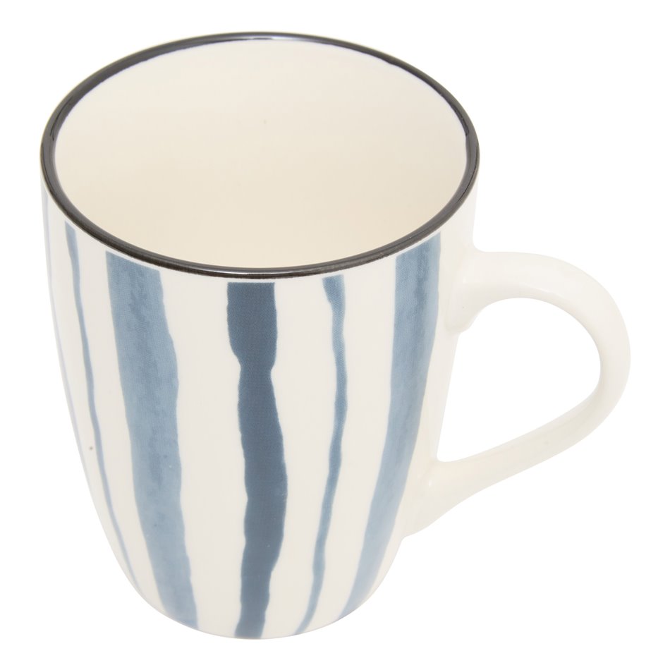 Mug Umami striped blue, 310ml, H10.1x11.6x8.1cm