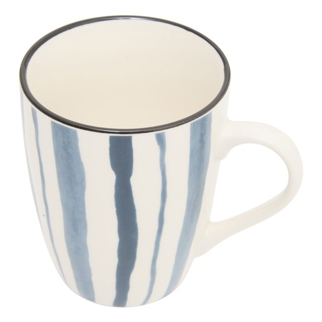 Mug Umami striped blue, 310ml, H10.1x11.6x8.1cm