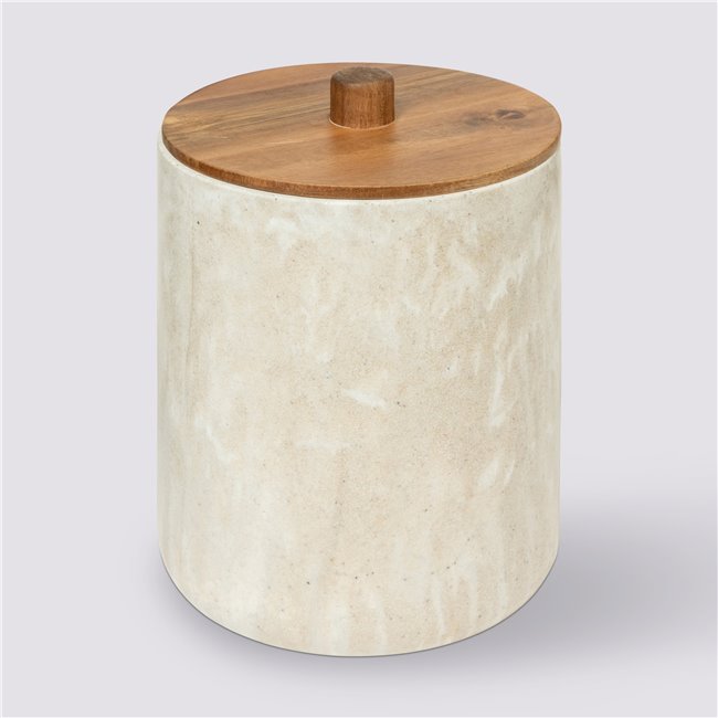 Dust bin with acacia wooden lid Come, 5L, H25.3cm, D18.5cm