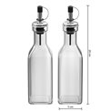 Bottles oil/vinegar x2, glass, 0.16L, H20x5x5cm