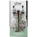 Bottles oil/vinegar x2, glass, 0.16L, H20x5x5cm