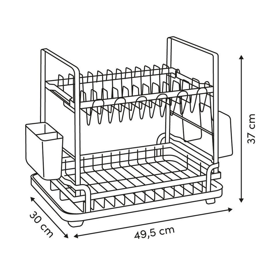 Dish draines Black Edition, 2-tier, black, H30x49.5x37cm
