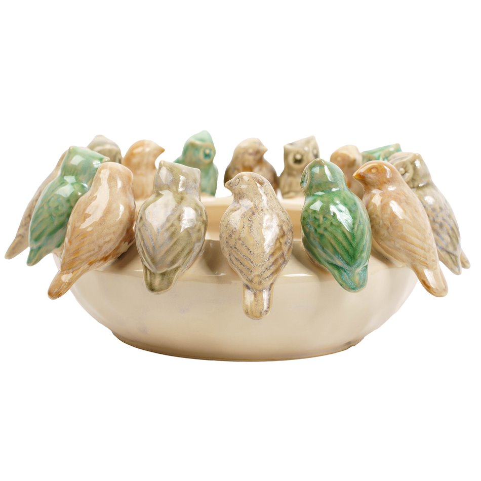 Decorative tray Colour Birds, H13.5cm, D34.7cm