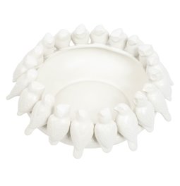 Dekoratiivne kauss White Birds, valge, H15cm, D37.5cm