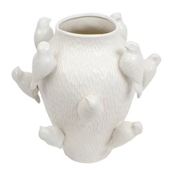 Vase Bird white, H31.5cm, D29cm
