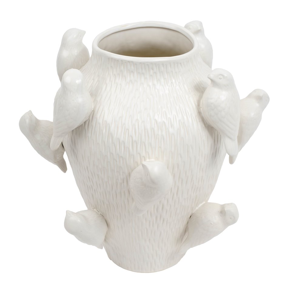 Vase Bird white, H31.5cm, D29cm