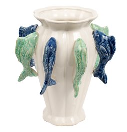 Vase Blue fish, H31.5cm, D22.5cm