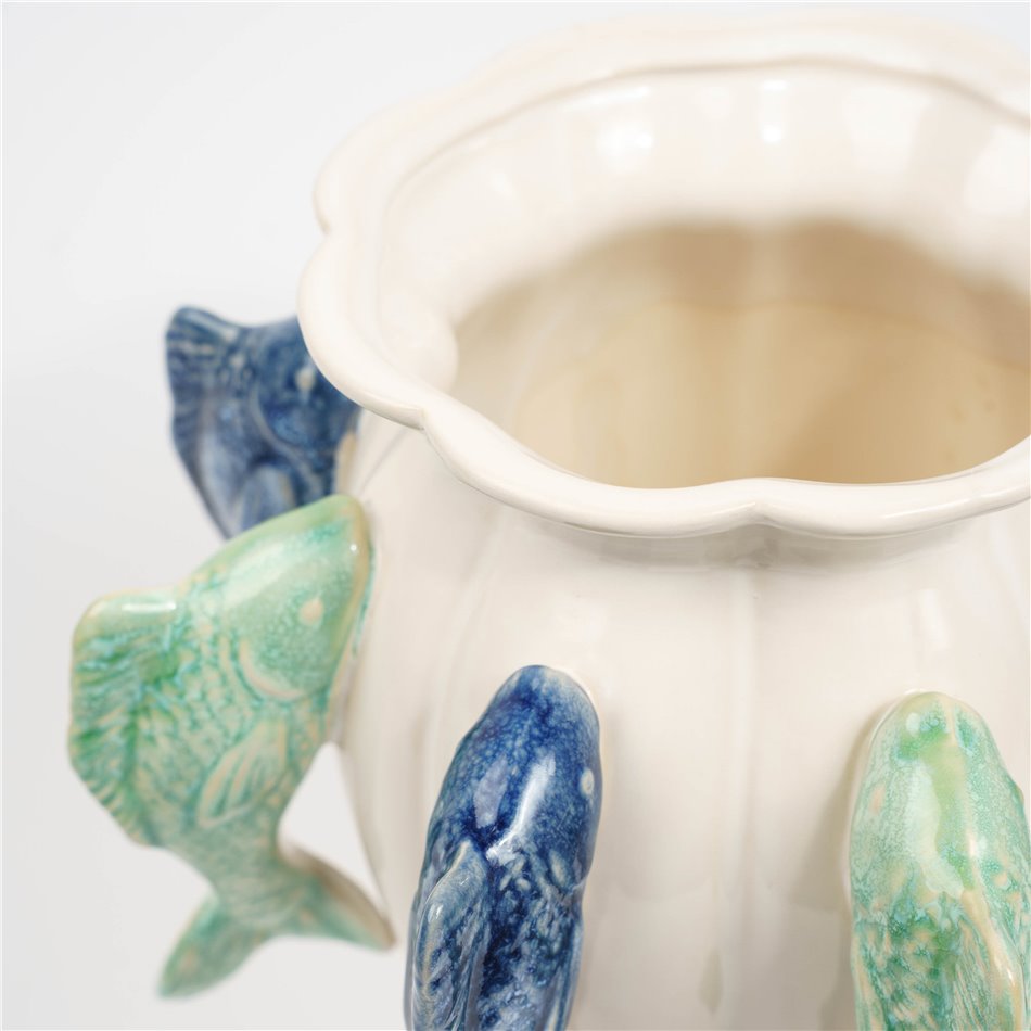 Vase Blue fish, H31.5cm, D22.5cm