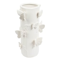 Vaas Butterfly white, valge, H30.5cm, D16cm