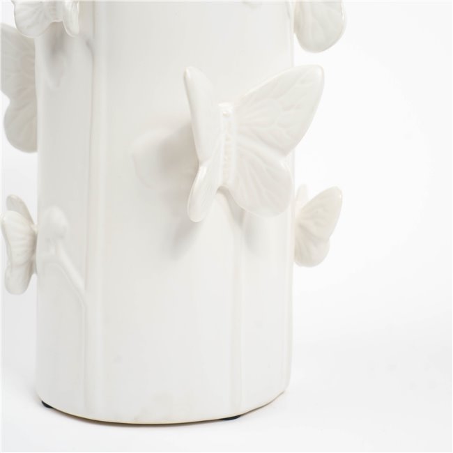 Vase Butterfly white, H30.5cm, D16cm