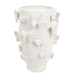 Vase Butterfly, white, H33.5cm, D24cm