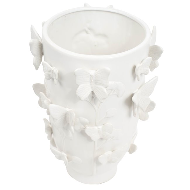 Vase Butterfly, white, H33.5cm, D24cm