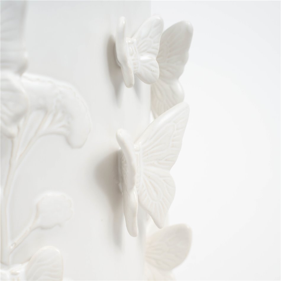 Vase Butterfly, white, H33.5cm, D24cm