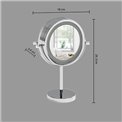Mirror on stand with LED, D19cm