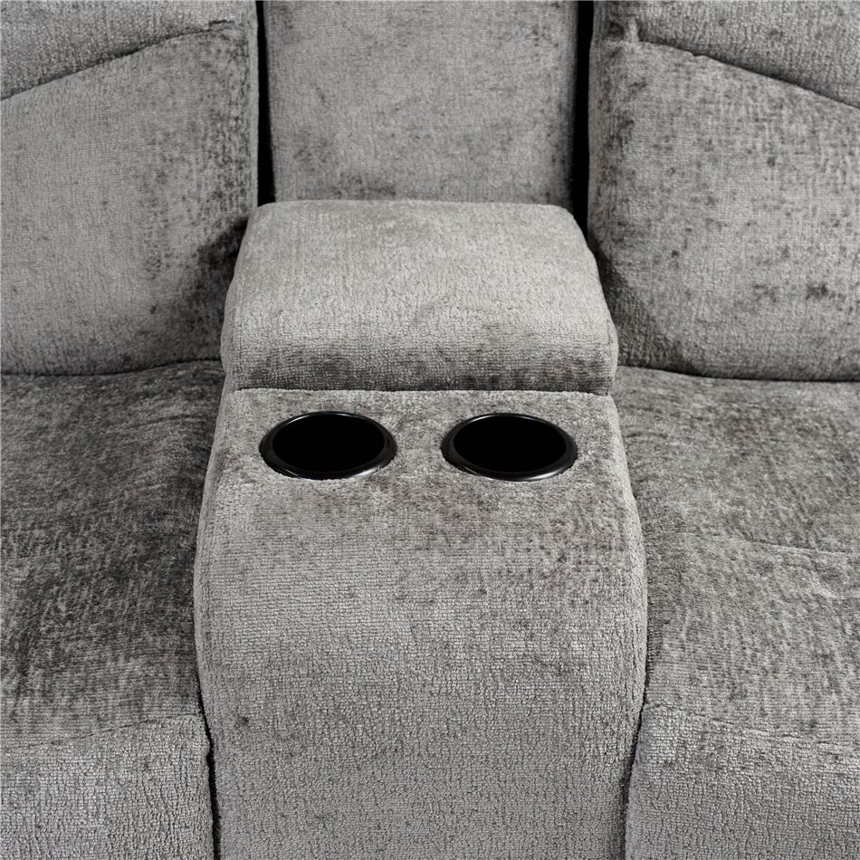 Kahekordne reguleeritav tugitool Obernburg, hall, elektriliselt reguleeritav, H105x189x105-165cm, istumisosa kõrgus 51cm