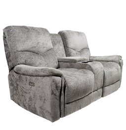 Doubble recliner Obernburg, grey, electrically adjustable, H105x189x105-165cm, seat height 51cm