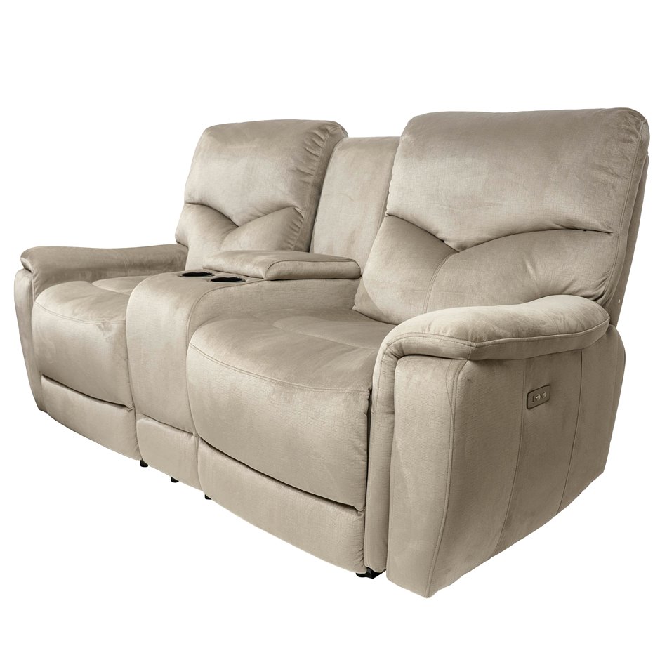 Doubble recliner Obernburg 8, grey, electrically adjustable, H103x189x103-164cm, seat height 57cm
