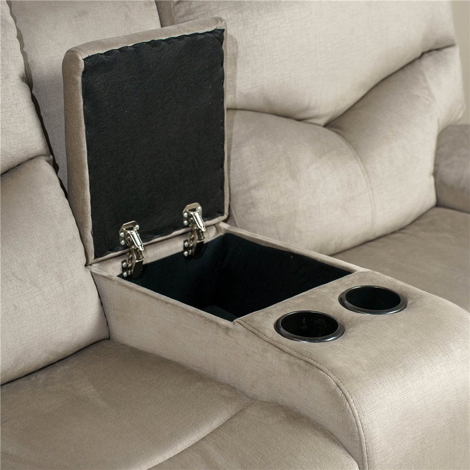 Doubble recliner Obernburg 8, grey, electrically adjustable, H103x189x103-164cm, seat height 57cm