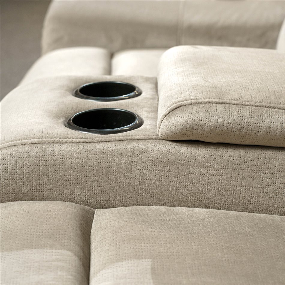 Doubble recliner Obernburg 8, grey, electrically adjustable, H103x189x103-164cm, seat height 57cm